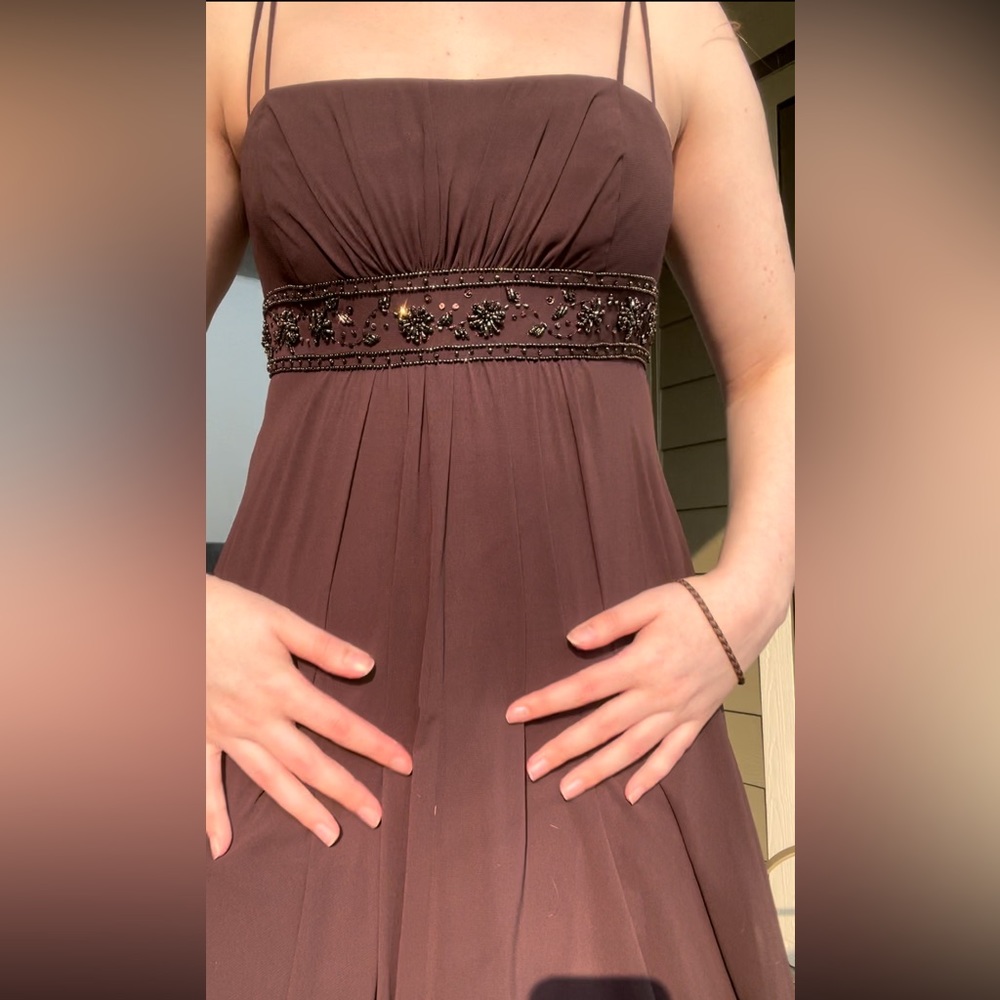 DAVIDS BRIDAL Brown Prom Dress
